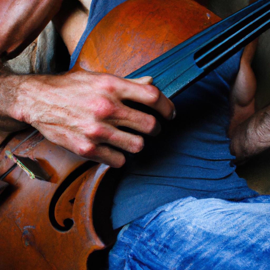 Person playing a tango instrument